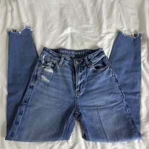 American Eagle Outfitters Women's Light Blue Straight Leg Jeans